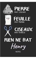 Rien ne bat Henry - Notes: Noms Personnalisé Carnet de notes / Journal pour les garçons et les hommes. Kawaii Pierre Feuille Ciseaux jeu de mots. Fournitures scolaires, premie