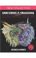 Unicorns and Dragons Coloring Book