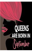 Queens Are Born In September: Amazing Happy Birthday Gift Notebook Journal Diary For Women and Girls (Pretty Red Hair Women Cover)