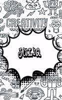Julia: Jiu-Jitsu Training Log Book Doodle Journal Notebook 120 Pages 6x9