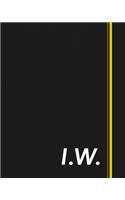 I.W.: Classic Monogram Lined Notebook Personalized With Two Initials - Matte Softcover Professional Style Paperback Journal Perfect Gift for Men and Women