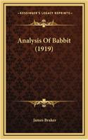 Analysis Of Babbit (1919)