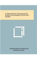 Descriptive Grammar Of Saeidi Colloquial Egyptian Arabic
