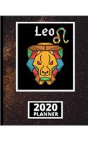 Leo: Zodiac Sign 2020 Planner, Celestial Galaxy Astrology Horoscopes 1-Year Daily, Weekly and Monthly Organizer With Calendar (8" x 10")