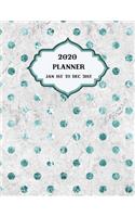 2020 Planner Weekly and Monthly Marble Green Dots