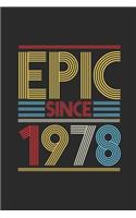 Epic Since 1978: Graph Paper Notebook (6" x 9" - 120 pages) Birthday Themed Notebook for Daily Journal, Diary, and Gift
