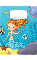 Composition Notebook: Mermaid Under the Sea Wide Ruled Notebook
