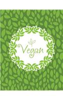 Vegan: Pretty Bullet Composition Book - 150-Page 1/2 Inch Dot Grid Vegan Notebook - 8,5 X 11 Perfect Bound Paperback