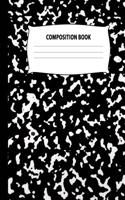 Composition Book: 220 Page Black Marble Notebook Wide Ruled Lined Paper Writing Diary & Practice Journal Organizer for School & University: Note Book Pad: 7.44 X 9.69