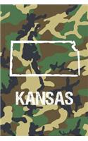 Kansas: Blank Lined Journal for anyone that loves Kansas, camo and hunting!