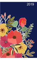 2019 Daily Planner Floral Blue Design 384 Pages: (Notebook, Diary, Blank Book)(2019 Planners Calendars Organizers Datebooks Appointment Books Agendas)
