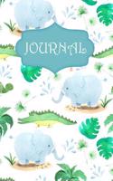 Elephant and Crocodile Prints Journal: For Animal Lovers and Writers: Blank Lined Paper Notebook (6x9 Inch - 70 Sheets/140 Pages)