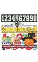 Counting Spiders 1 to 20. Bilingual Spanish-English