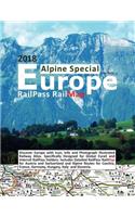 RailPass RailMap Europe - Alpine Special 2018