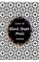 Guitar Tab Blank Sheet Music Notebook: Black White Art, Music Manuscript Paper, Blank Sheet Music Book, Musicians Lyrics Notebook, Staff Paper, Song Writing Journal, Lined/Ruled Paper, Songwriting, Music Lovers, 120 Pages 6