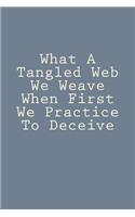 What A Tangled Web We Weave When First We Practice To Deceive