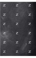 Monogram Z Journal Personalized Monogram Pattern Custom Letter Z Chalkboard