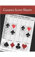 Canasta Score Sheets: Canasta Blank Score Sheet Notebook - American Canasta Score Pads - Playing Card Game Scoring Card Notebook - Game Record Keeper Notebook - Point Ref