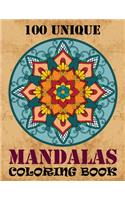 100 Unique Mandalas Coloring Book