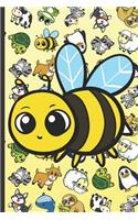 Bumble Bee Animal Party Notebook: Pattern Design of Fun and Cute Animals on Cover, Lined Paper Note Book For Girls or Boys To Draw, Sketch & Crayon or Color (Kids Teens and Adult Jou