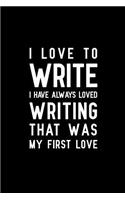 I love to write I have always loved writing that was my first love