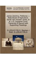 James Zarichny, Petitioner, V. State Board of Agriculture, Sarah Van Hoosen Jones, et al. U.S. Supreme Court Transcript of Record with Supporting Pleadings