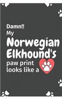 Damn!! my Norwegian Elkhound's paw print looks like a: For Norwegian Elkhound Dog fans