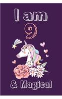 I am 9 & Magical Sketchbook: Birthday Gift for Girls, Sketchbook for Unicorn Lovers