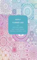 Weekly Planner 2020 with Gratitude Journal, Habit & Mood Tracker, Personal & Business TO-DOs: 12 Month Diary with 2 - page vertical weekly layout (Mandala Like Orient Cover Design - Large - Sunday start week)