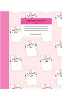 Wide Ruled Notebook Cat Composition Book