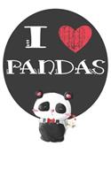 I Heart Pandas: A Cute Panda Lovers Journal / Notebook / Diary Perfect for Birthday Present or Christmas Gift Great for kids, Teens or Students(6x9 - 110 Blank Line