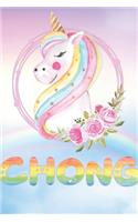Chong: Chong's Unicorn Personal Custom Named Diary Planner Calendar Notebook Journal 6x9 Personalized Customized Gift For Someone Who's Surname is Chong Or