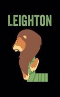 Leighton: Journal (Diary, Notebook) Personalized Custom Name Alphabet Lion Birthday Gift for Girls