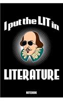 I Put The Lit In Literature Notebook: Lit Notizbuch A5 linierte 110 Seiten, Notizheft / Tagebuch / Reise Journal, perfektes Geschenk für Sie Ihre Familie und Freunde gedacht, die moderne