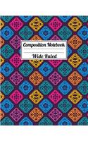 Composition Notebook Wide Ruled: Festive Mexican Paper Dia de los Muertos Notebook - Papel Picado Themed - Fun Gift for School or Work, Teachers & Students - Halloween Notes Edition
