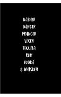 Dasher Dancer Prancer Vixen Tequila Rum Vodka & Whiskey