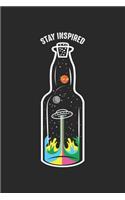 Stay Inspired: Spaceship Colorful Bottle Alien - Taste Of Space Notebook 6x9 Inches 120 lined pages for notes Notebook 6x9 Inches - 120 lined pages for notes, draw