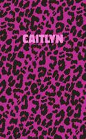 Caitlyn: Personalized Pink Leopard Print Notebook (Animal Skin Pattern). College Ruled (Lined) Journal for Notes, Diary, Journaling. Wild Cat Theme Design wi