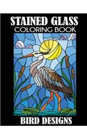 Stained Glass Coloring Book: Bird Designs