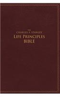 NIV, the Charles F. Stanley Life Principles Bible, Imitation Leather, Burgundy, Red Letter Edition