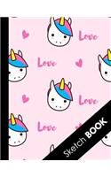 Sketch Book: Large Journal Sketchbook With Blank Pages For Drawing And Sketching: Novelty Artist Edition (Pretty Pink Unicorn Pattern Cover)