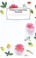 Primary Composition Notebook: Fancy Floral Design Writing & Drawing Journal for kids (6x9 100+ Pages) Alternated Dotted Mid Line pages and blank pages for sketches