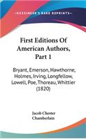First Editions Of American Authors, Part 1