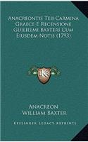 Anacreontis Teii Carmina Graece E Recensione Guilielmi Baxteri Cum Eiusdem Notis (1793)