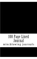 100 Page Lined Journal: 100 Page Lined Black Journal