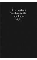 A day without sunshine is like, you know, night.