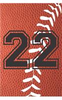 22 Journal: A Football Jersey Number #22 Twenty Two Notebook For Writing And Notes: Great Personalized Gift For All Players, Coaches, And Fans (Brown Leather Ba