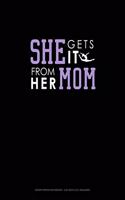 She Gets It From Her Mom (Gymnastics): Graph Paper Notebook - 0.25 Inch (1/4") Squares(758 Graph Paper Notebook - 0.25 Inch (1/4") Squares)