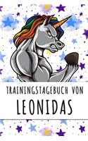 Trainingstagebuch von Leonidas: Personalisierter Tagesplaner für dein Fitness- und Krafttraining im Fitnessstudio oder Zuhause