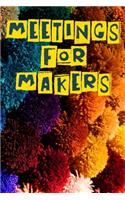 Meetings for Makers. 2020 Month to view diary with agenda and note pages.